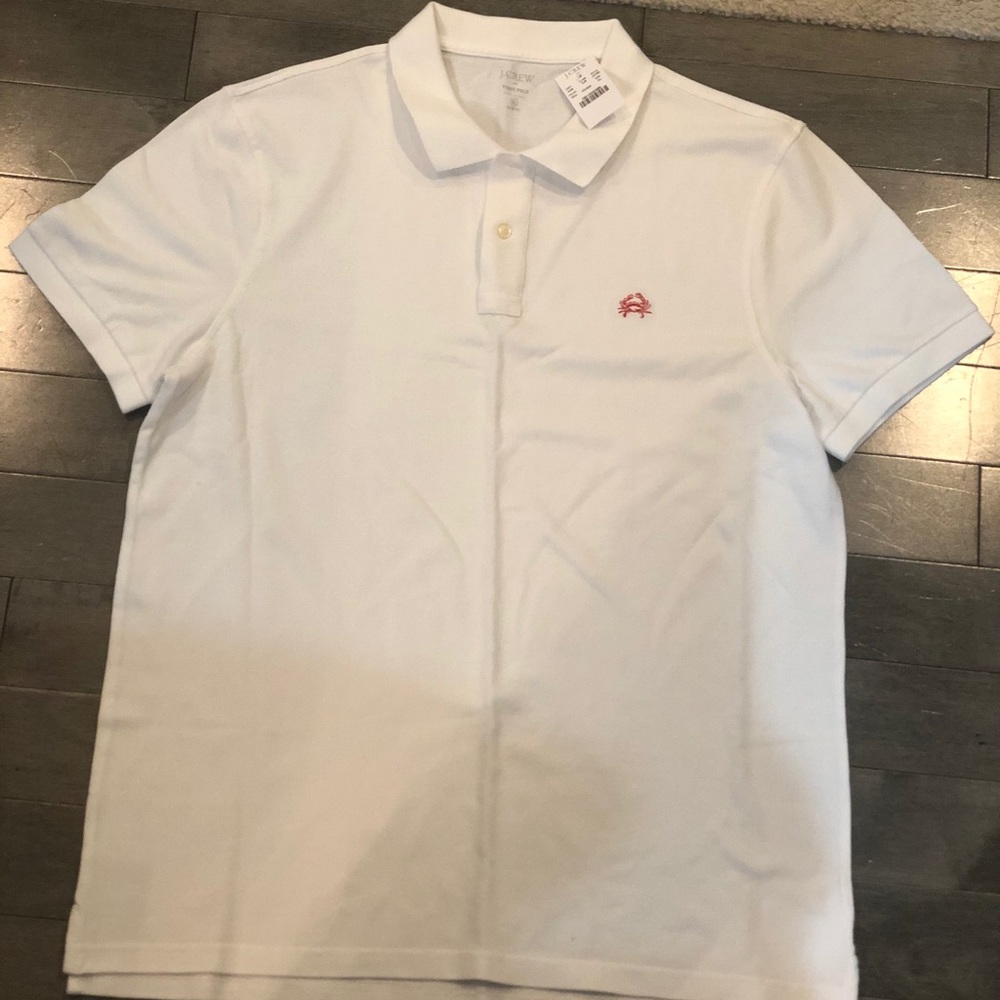 J. Crew White Polo with Crab Men’s XL NWT